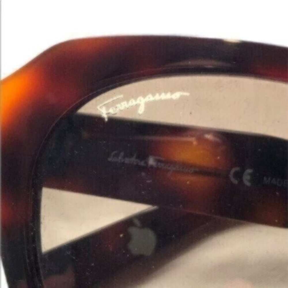 NWT Salvatore Ferragamo Brown Tortoise Shell Rectangle Sunglasses - Picture 9 of 9